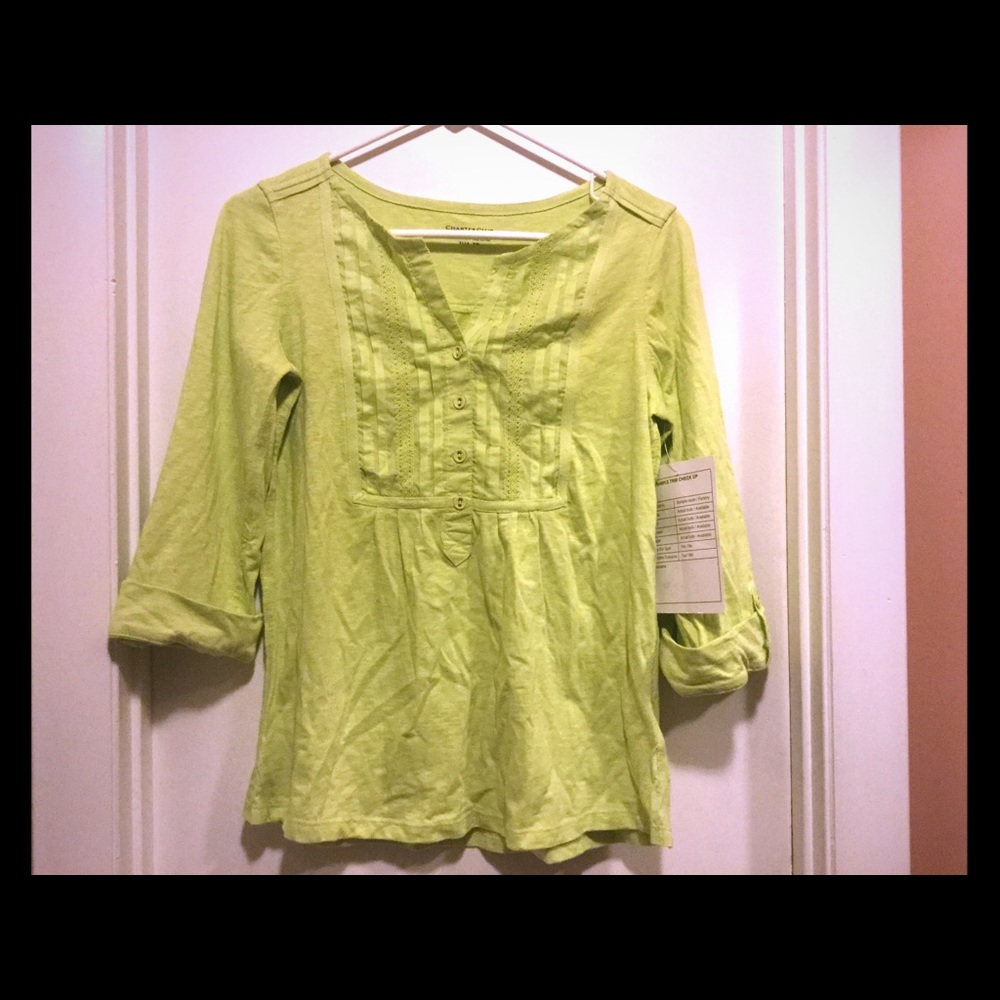 Charter Club cotton green top size PM